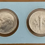 obverse and reverse of the 1966 Dime in the coin album
